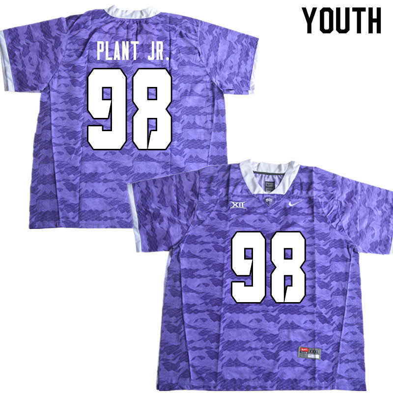 Youth #98 Adam Plant Jr. TCU Horned Frogs College Football Jerseys Sale-Limited Purple - Click Image to Close